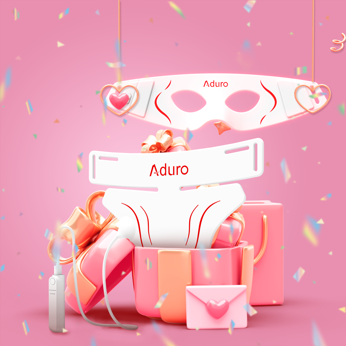 Aduro | Luxury bundle | Eye Mask + Neck and Décolleté Mask + Gift