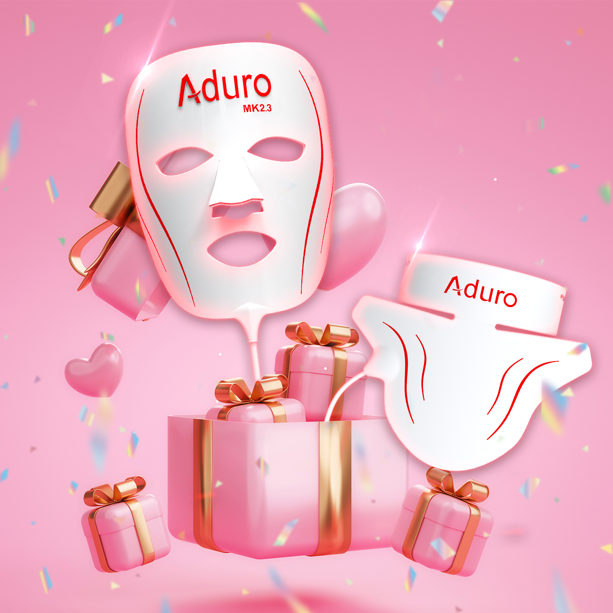 Aduro | Delux bundle | Facial Mask + Neck and Décolleté Mask + Gift